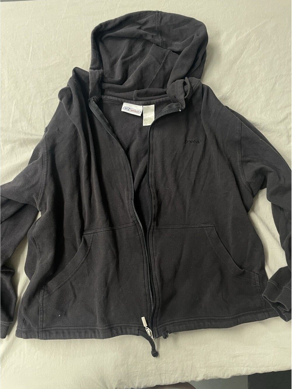 Vintage Reebok Zip Up Jacket Black Women’s Size Medium